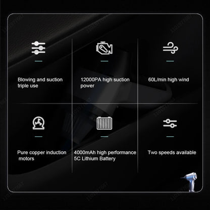 95000Pa Car Wireless Vacuum Cleaner Wet Dry Vacuum Cleaner Cordless Handheld Auto Vacuum Home & Dual Use Mini Vacuum Cleaner